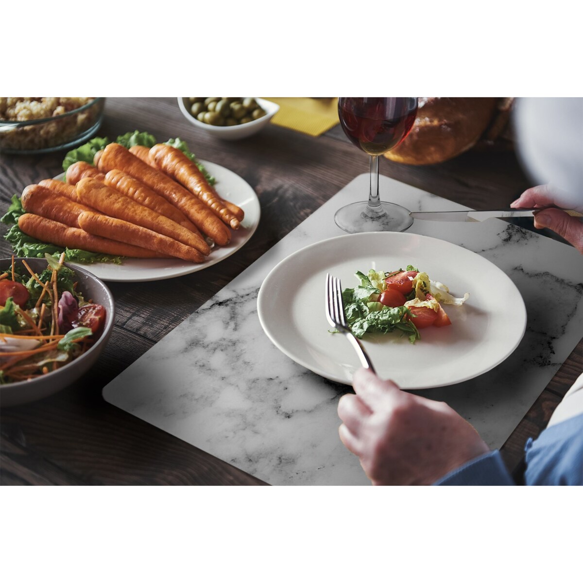 Komplet mat pod talerz Szary marmur, 6 szt. 45x30cm