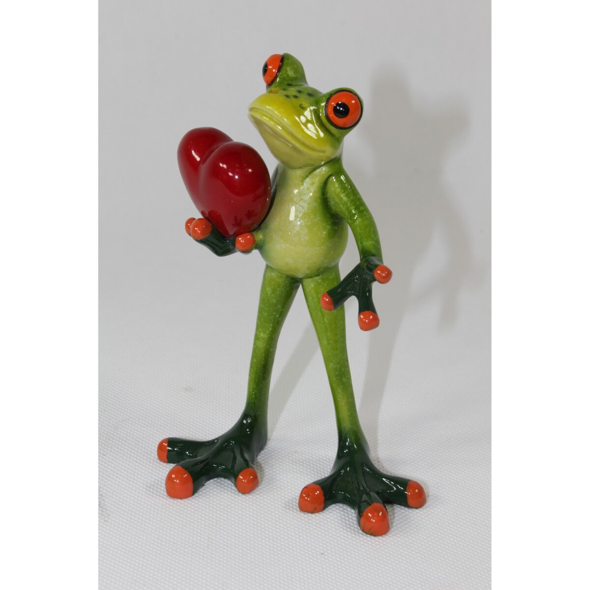 Dekoracja - zielona żabka 14,5x9,5x6 cm RANE Walenty z sercem