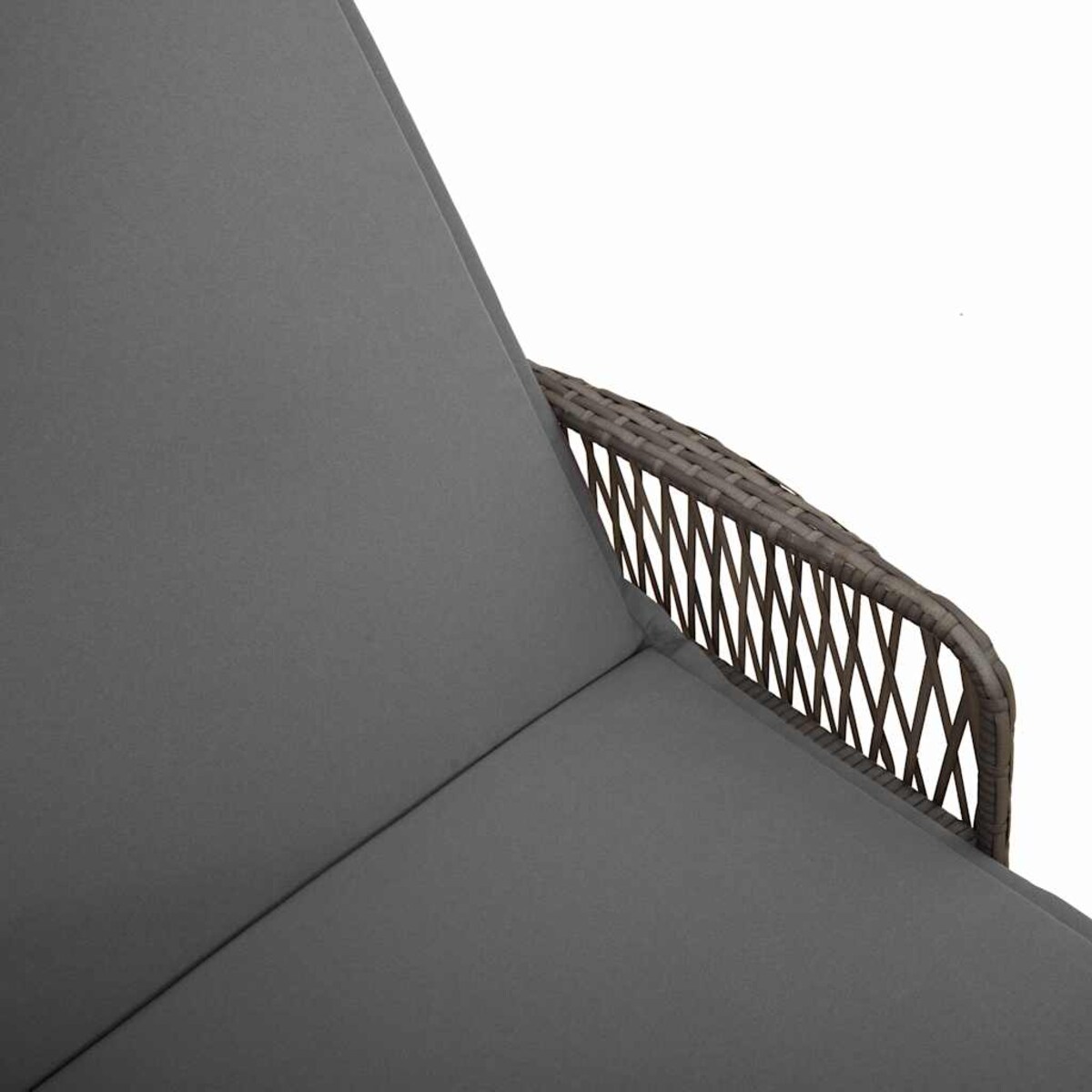 vidaXL Leżak z poduszką 1-osoba Szary 157 x 55 x 92cm polirattan