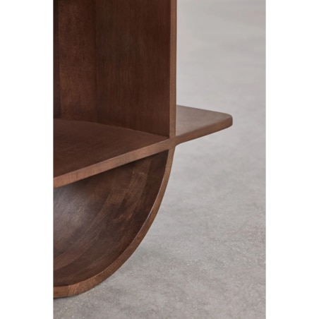 Szafka RTV z drewna akacjowego 150x35 cm Flin, ciemnobrązowa