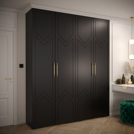 Szafa przesuwna Garderoba MANHATTAN RYFEL 8 200 gł. 47 czarny