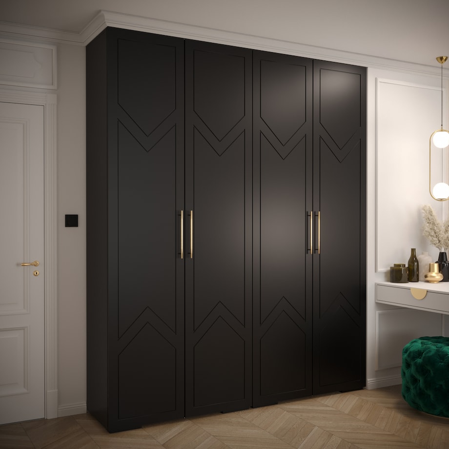 Szafa przesuwna Garderoba MANHATTAN RYFEL 8 200 gł. 47 czarny