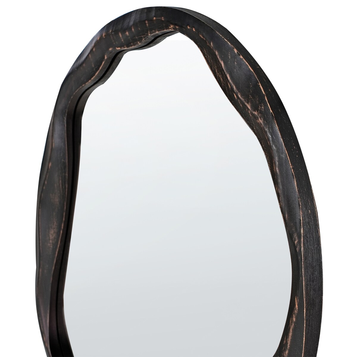 Lustro ścienne LANGON 60 cm 60 cm Drewno sosnowe Ciemnobrązowy