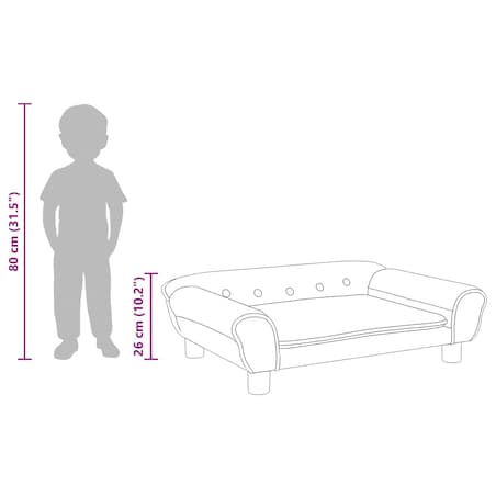 vidaXL Sofa dla dzieci, kremowa, 70x45x26 cm, aksamit