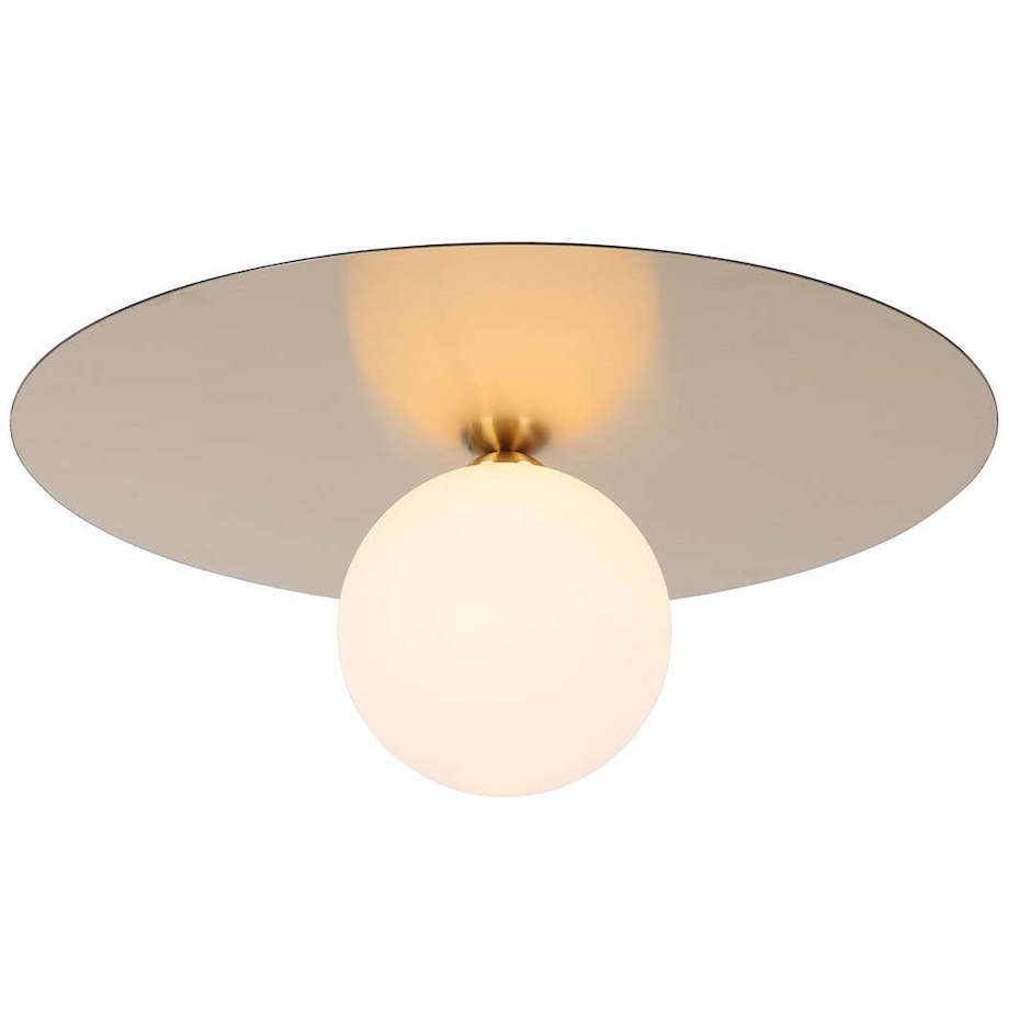 Plafon LAMPA sufitowa SPOLETTO PLF-201923-1 Italux metalowa OPRAWA okrągła szklana kula ball złota biała