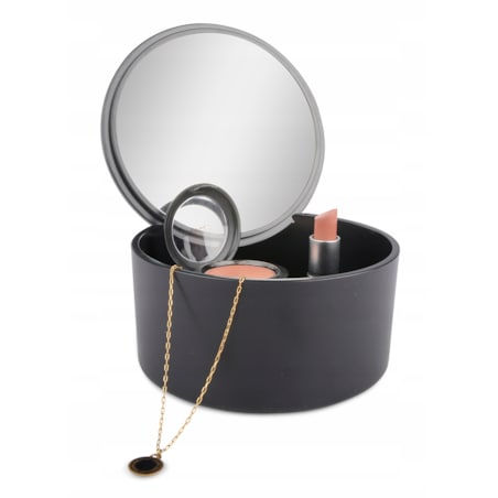 POJEMNIK KOSMETYCZNY pudełko k. czarny śr. 14cm