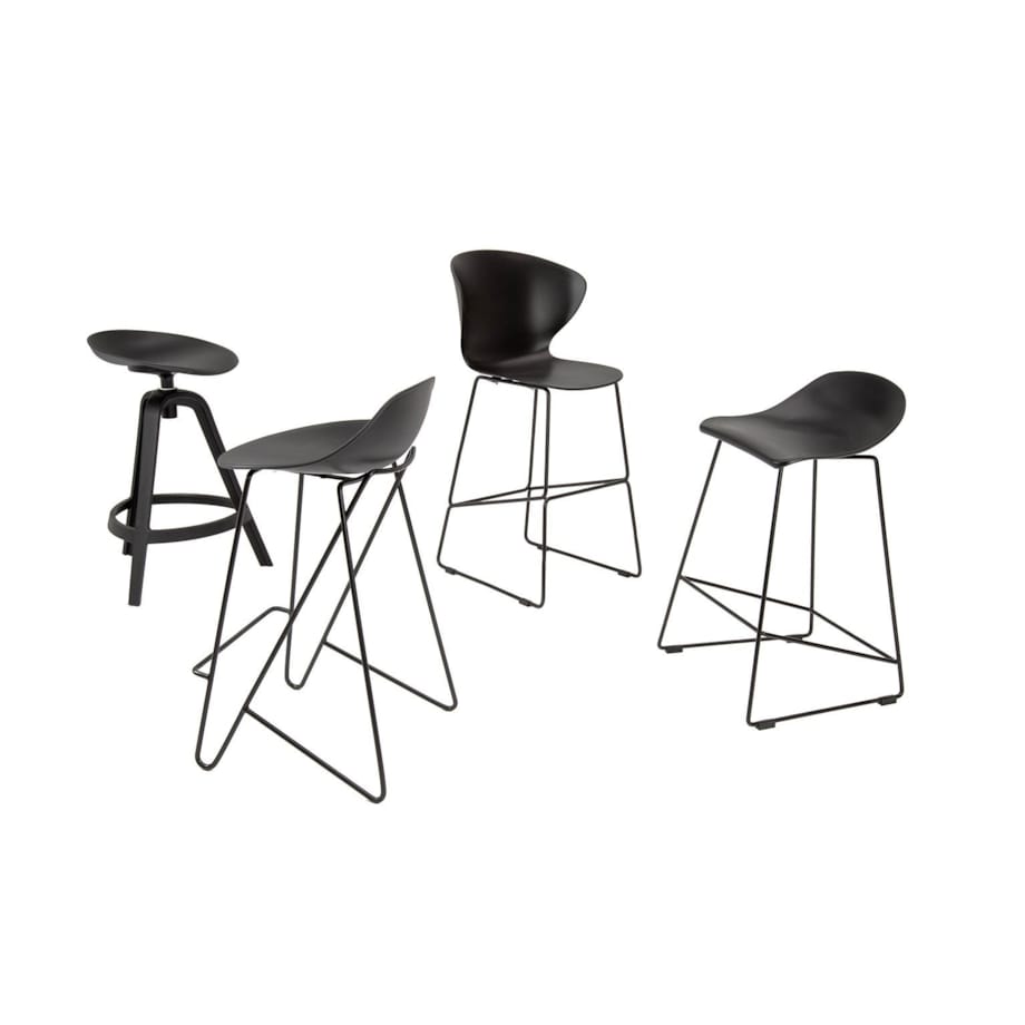 Krzesło MIRA 339-APPB hoker z obrotowym siedziskiem czarny