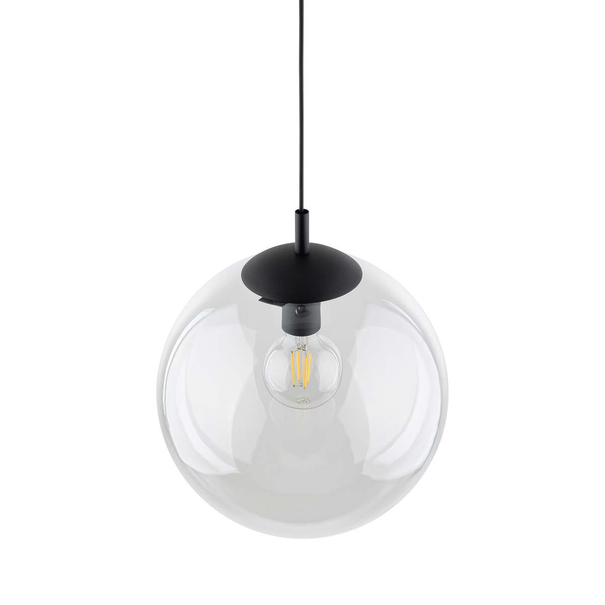 Lampa wisząca szklana ESME TRANSPARENT 3268 TK Lighting E27 czarna nowoczesna regulowana do salonu kuchni jadalni