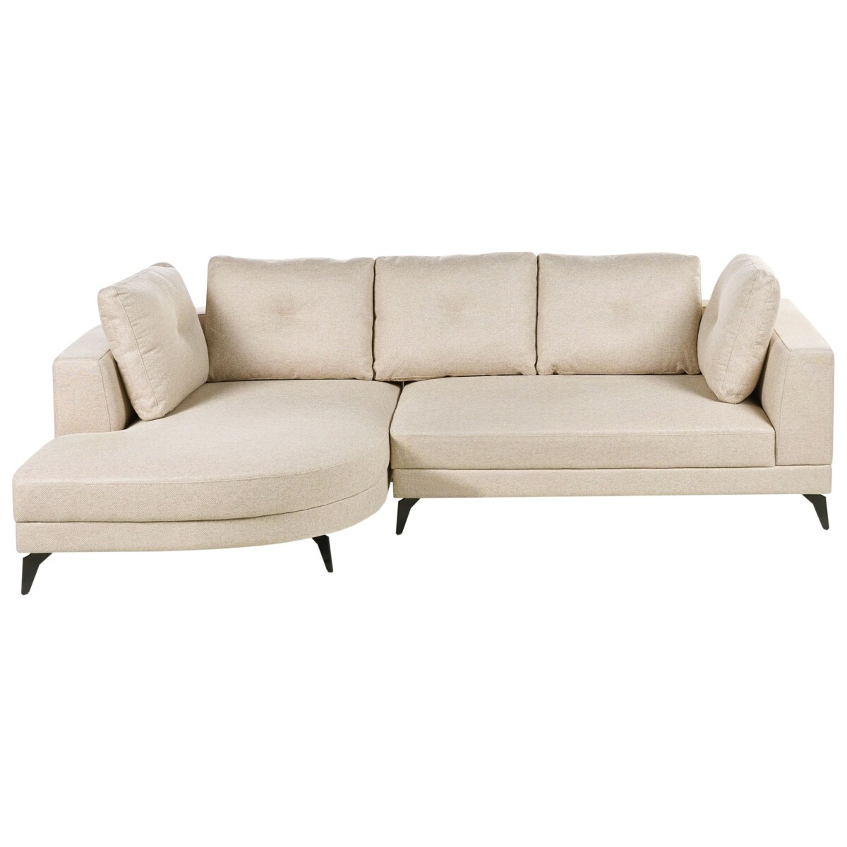 Narożnik dla 3 osób MARUM Len syntetyczny Jasnobeżowy Prawostronny