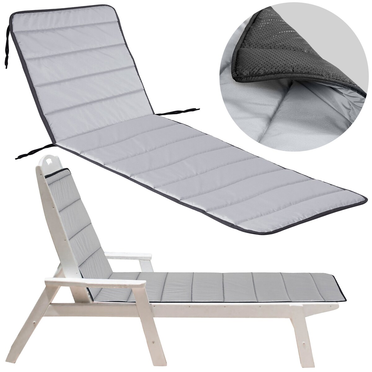 Poduszka Pikowana Z Oparciem Z Pianki Na Ławkę Krzesło Leżak 190X60 Cm