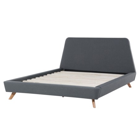 Łóżko tapicerowane 160 x 200 cm szare VIENNE
