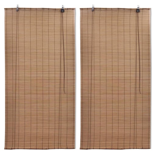 vidaXL Bambusowe rolety, 2 szt., 100 x 160 cm, brązowe