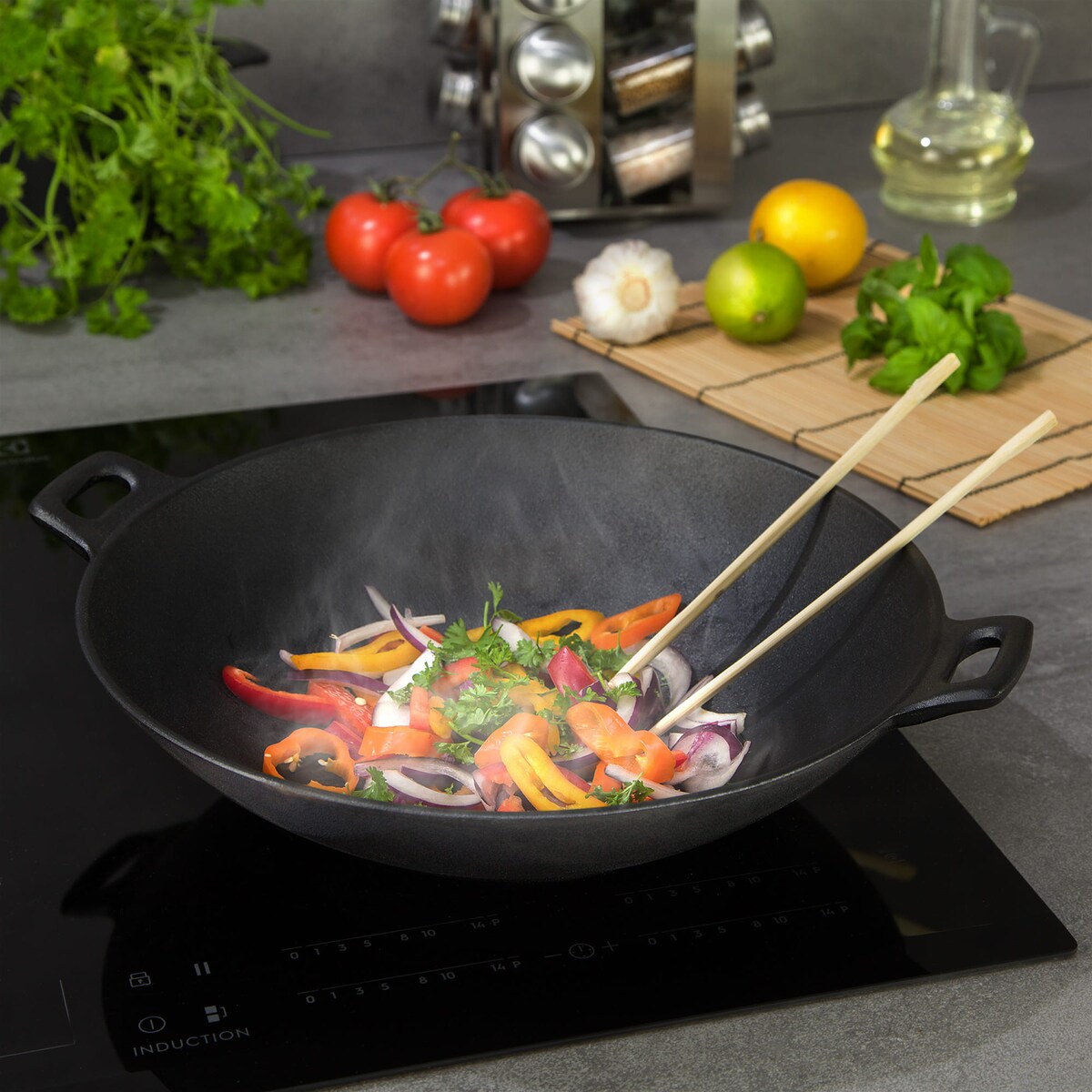 Wok żeliwny 31cm KINGHOFF