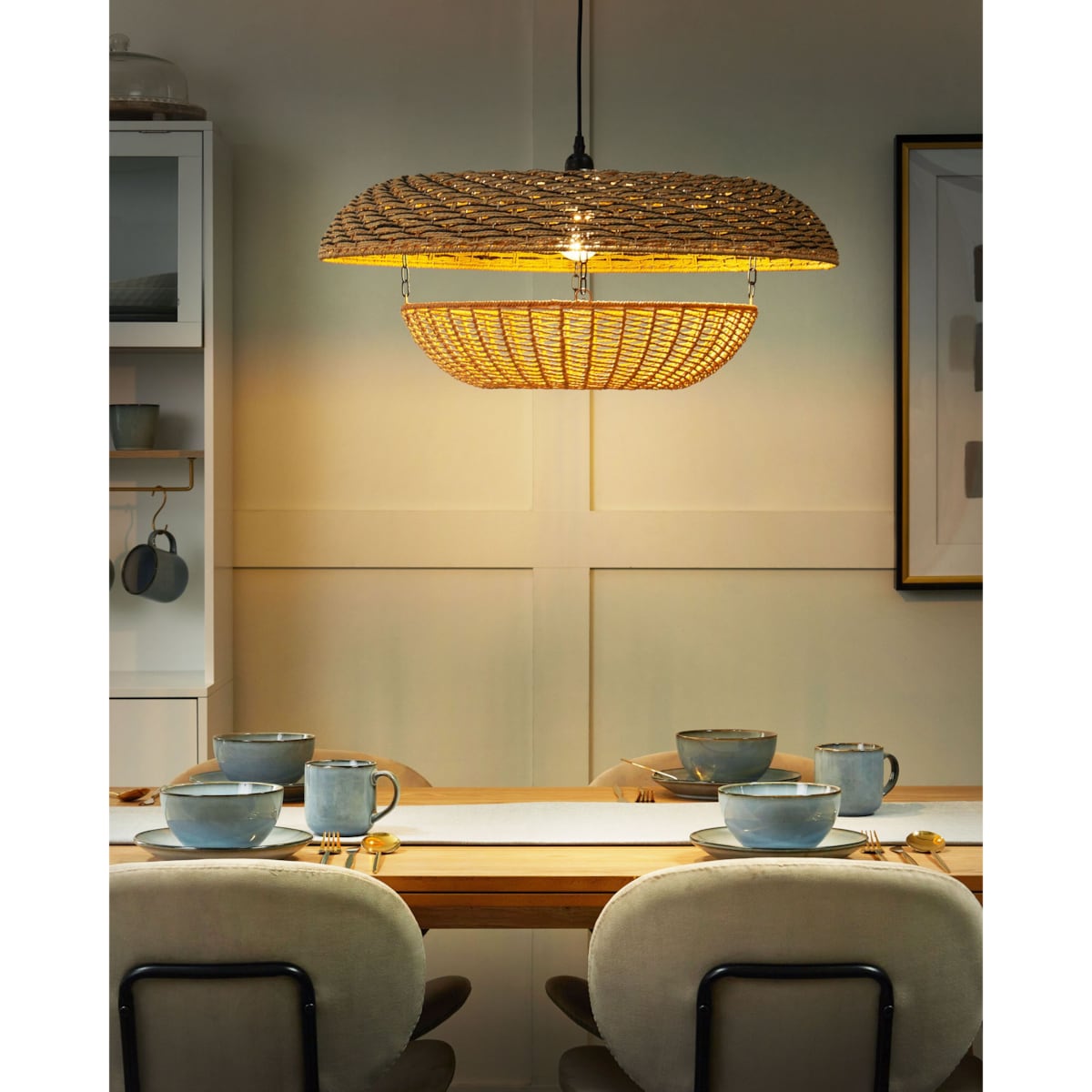 Lampa wisząca KIDEPO Papierowa plecionka Brązowy