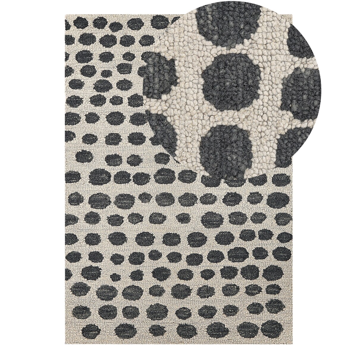 Dywan wełniany 140 x 200 cm beżowo-czarny HAVRAN