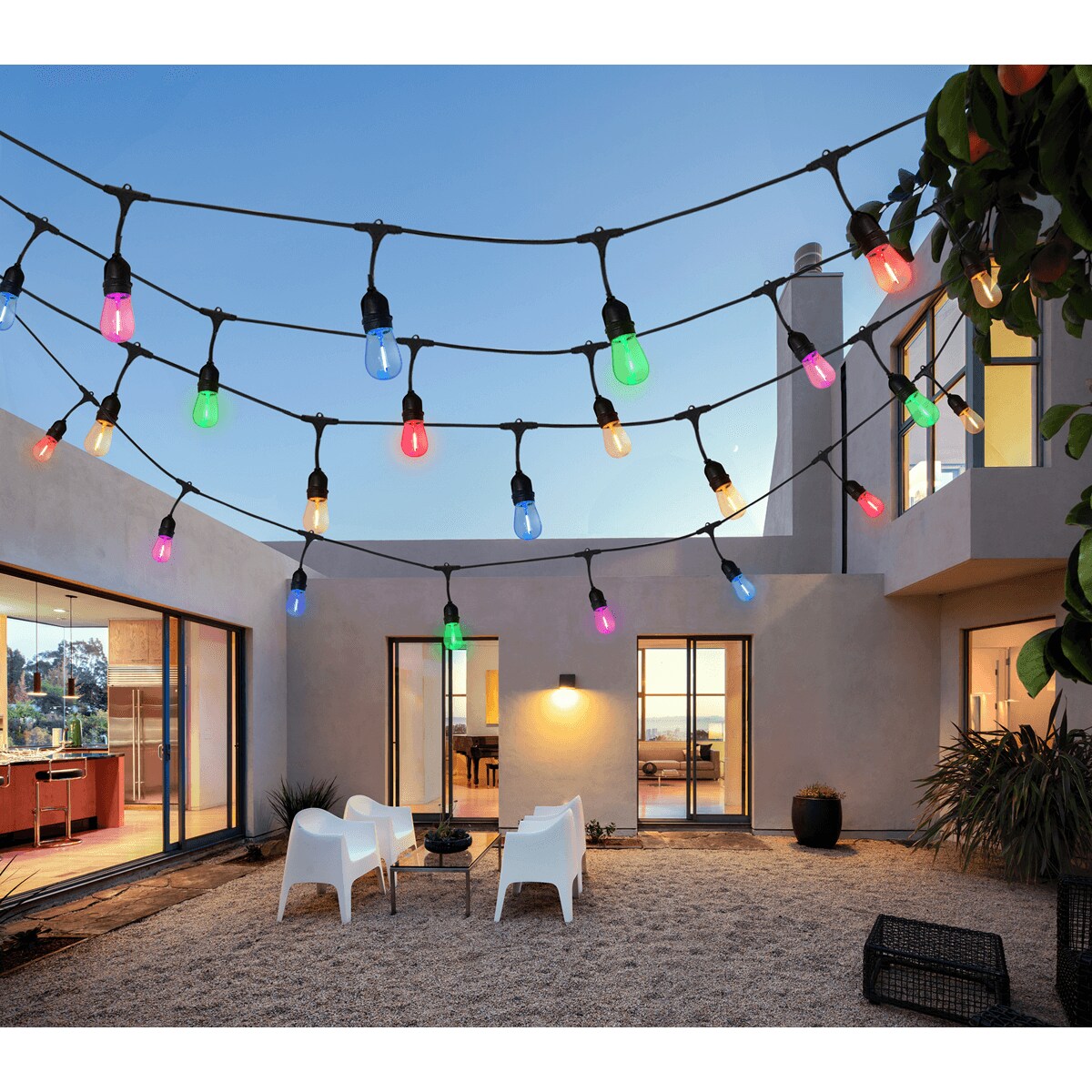 Girlanda zewnętrzna Party Neon 322166 Polux 5,6m 2700K E27 IP44 wielokolorowa