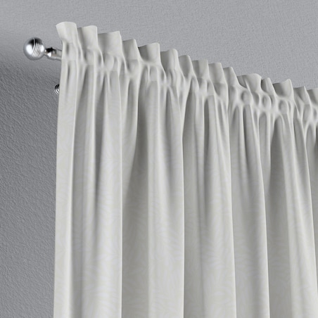 Zasłona na kanale z grzywką 1 szt. 130x245 śmietankowa biel, listki