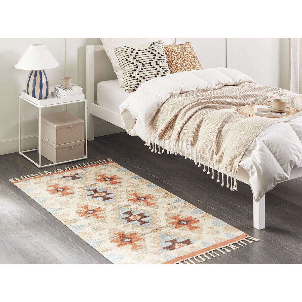 Dywan bawełniany kilim 80 x 150 cm wielokolorowy DILIJAN