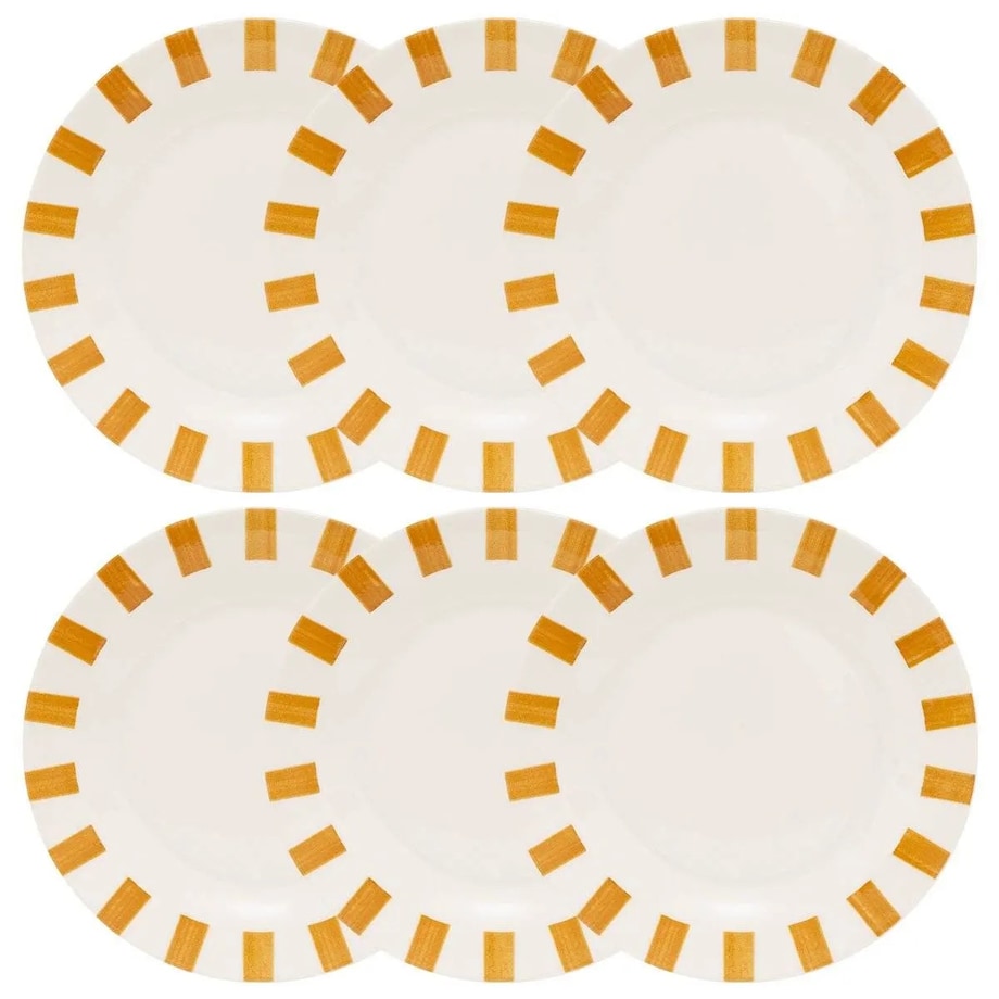 Komplet 6 talerzy deserowych Cheri pomarańczowe Ø19 cm