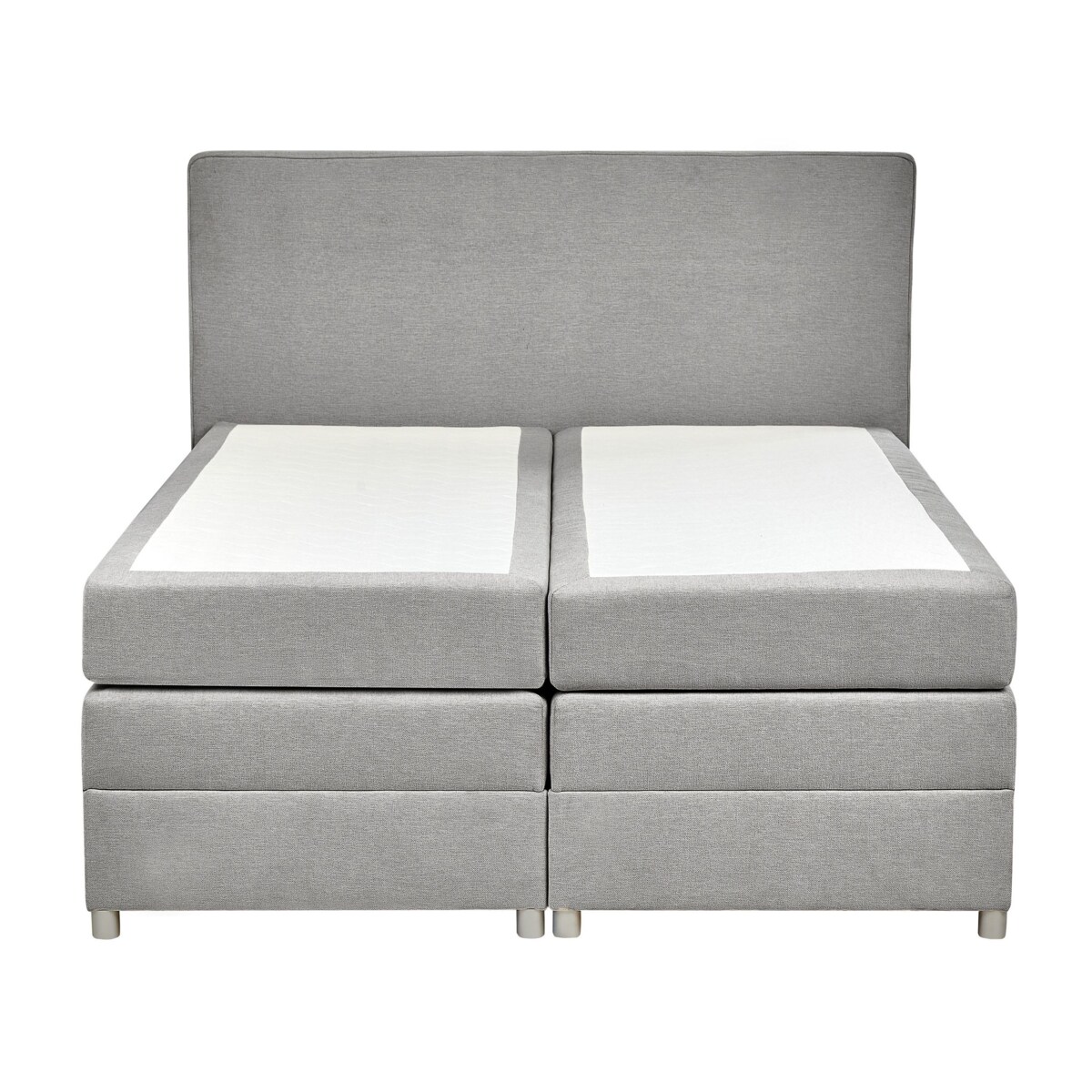 Łóżko kontynentalne z pojemnikami 160 x 200 cm jasnoszare MINISTER