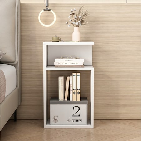 Szafka nocna stolik loft biała do sypialni salonu nowoczesna 50 cm