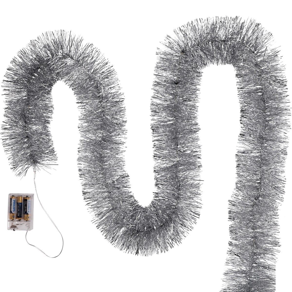 Łańcuch Led Choinkowy Srebrny Na Baterie Świąteczny Na Choinkę 6 Metrów