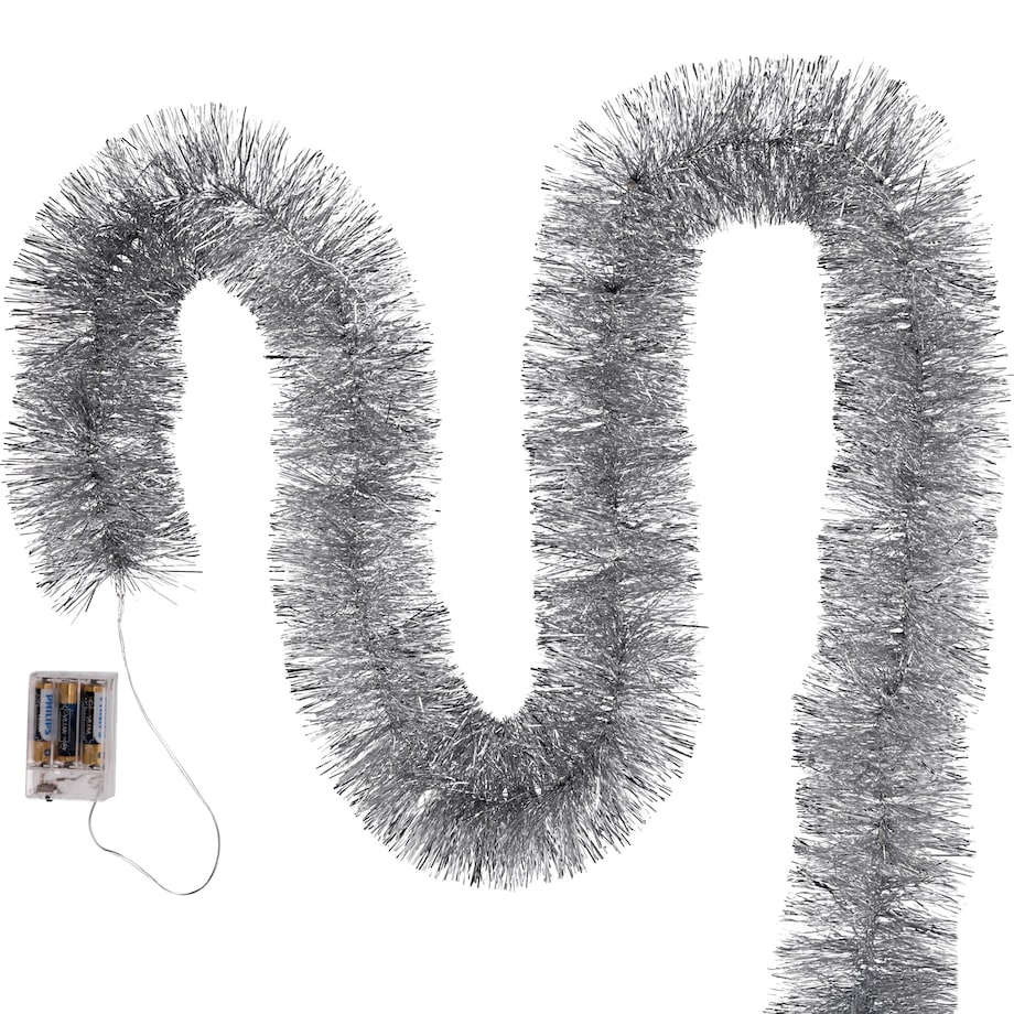 Łańcuch Led Choinkowy Srebrny Na Baterie Świąteczny Na Choinkę 6 Metrów
