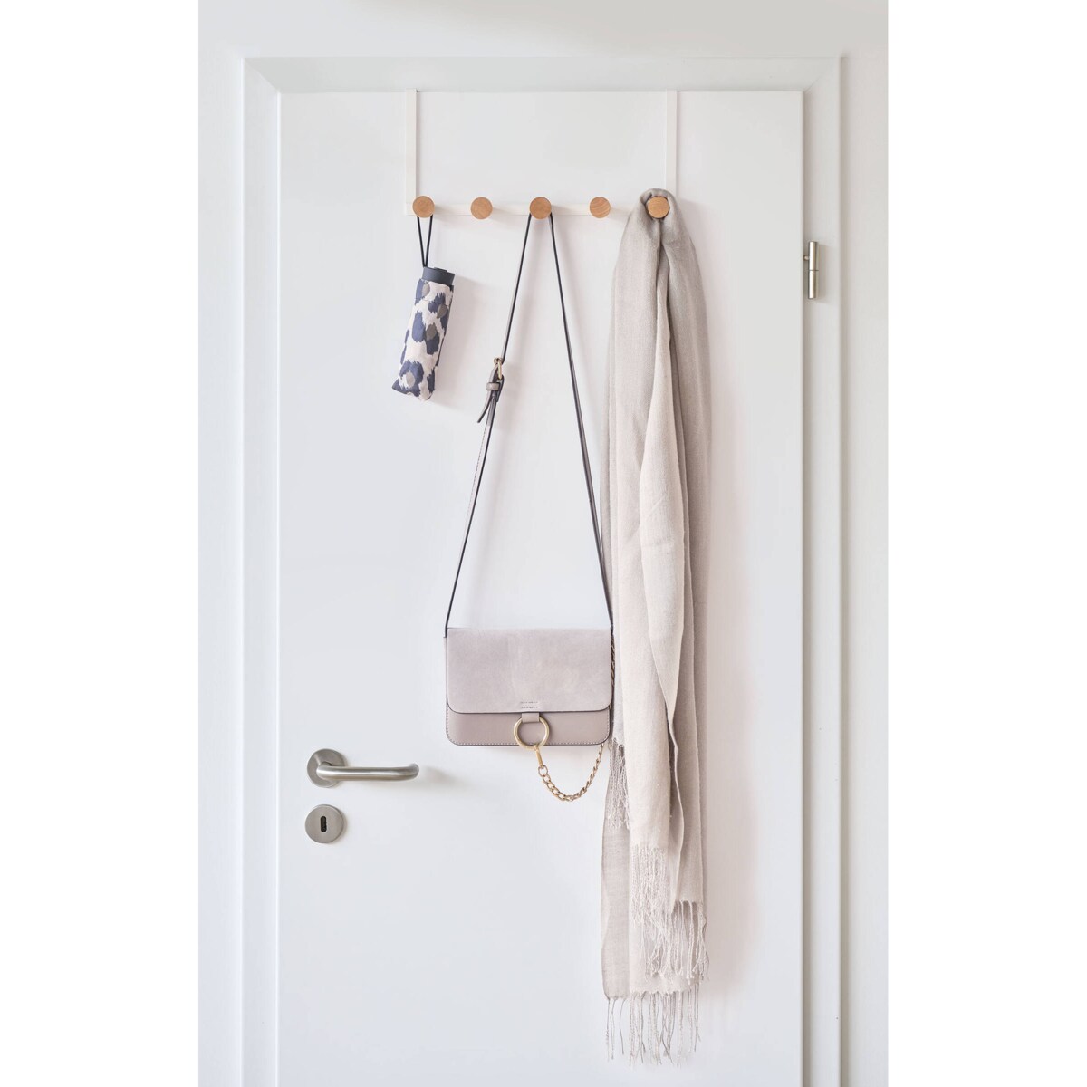 Metalowy wieszak na drzwi, 5 haczyków