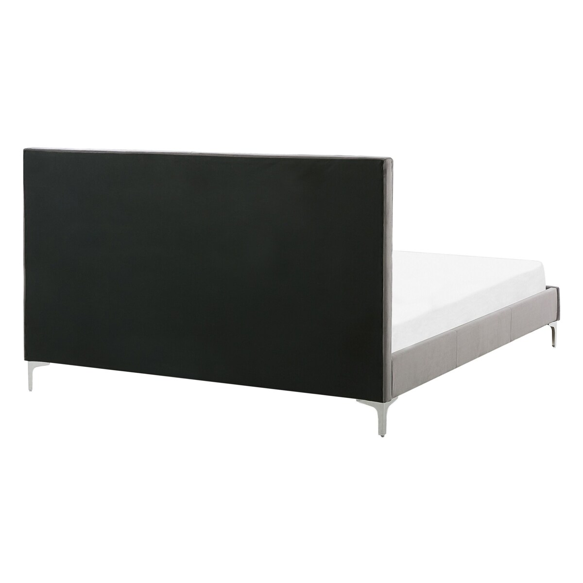 Łóżko welurowe 140 x 200 cm szare AMBERT