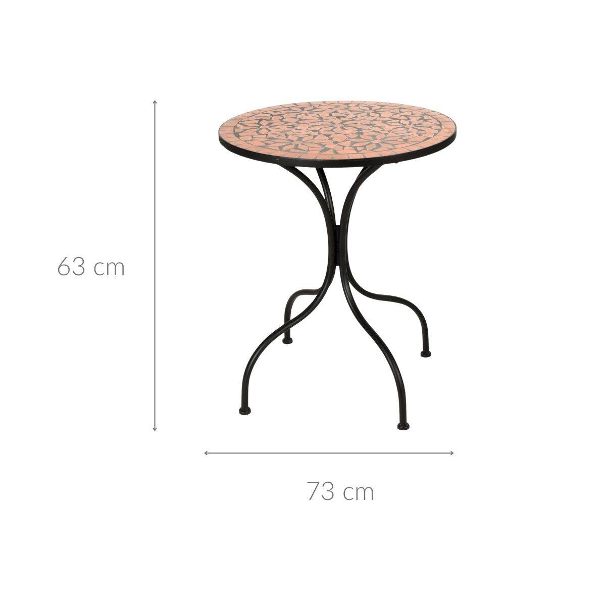 Metalowy stolik balkonowy z mozaiką, 60 cm