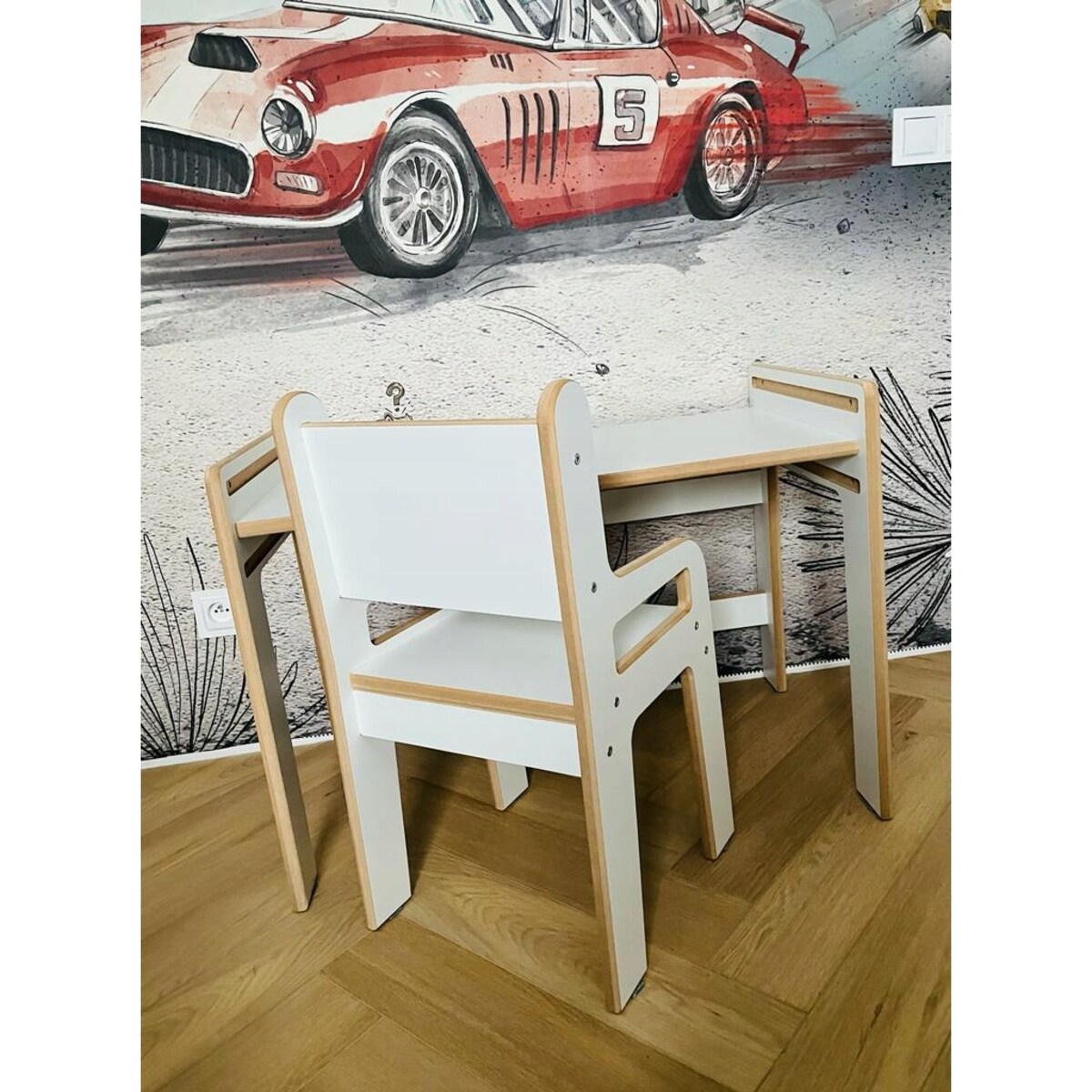 Krzesełko krzesło dla dzieci DREWNIANE dziecięce Białe CERTYFIKOWANE