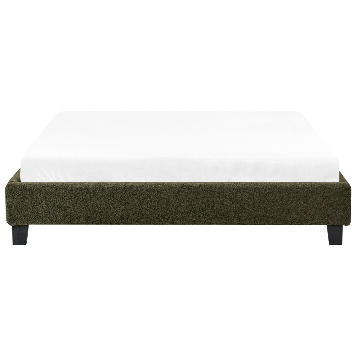 Łóżko bez zagłówka Boucle ROANNE 140 x 200 cm Ciemnozielony