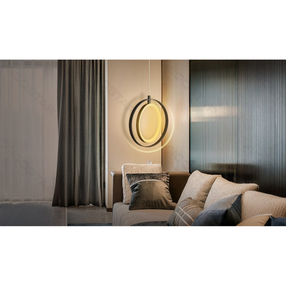 lampa wisząca 2700 k, auminium i silikon 120