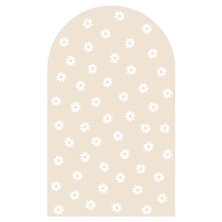 Naklejka na ścianę łuk latte - stokrotki XL