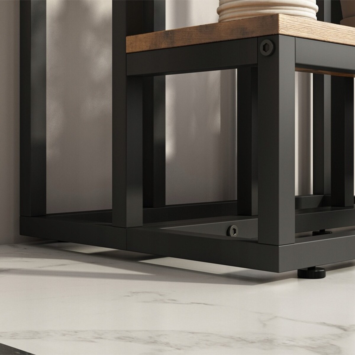 Kwietnik stojący industrialny stojak na kwiaty rustykalny loft półki 67 cm