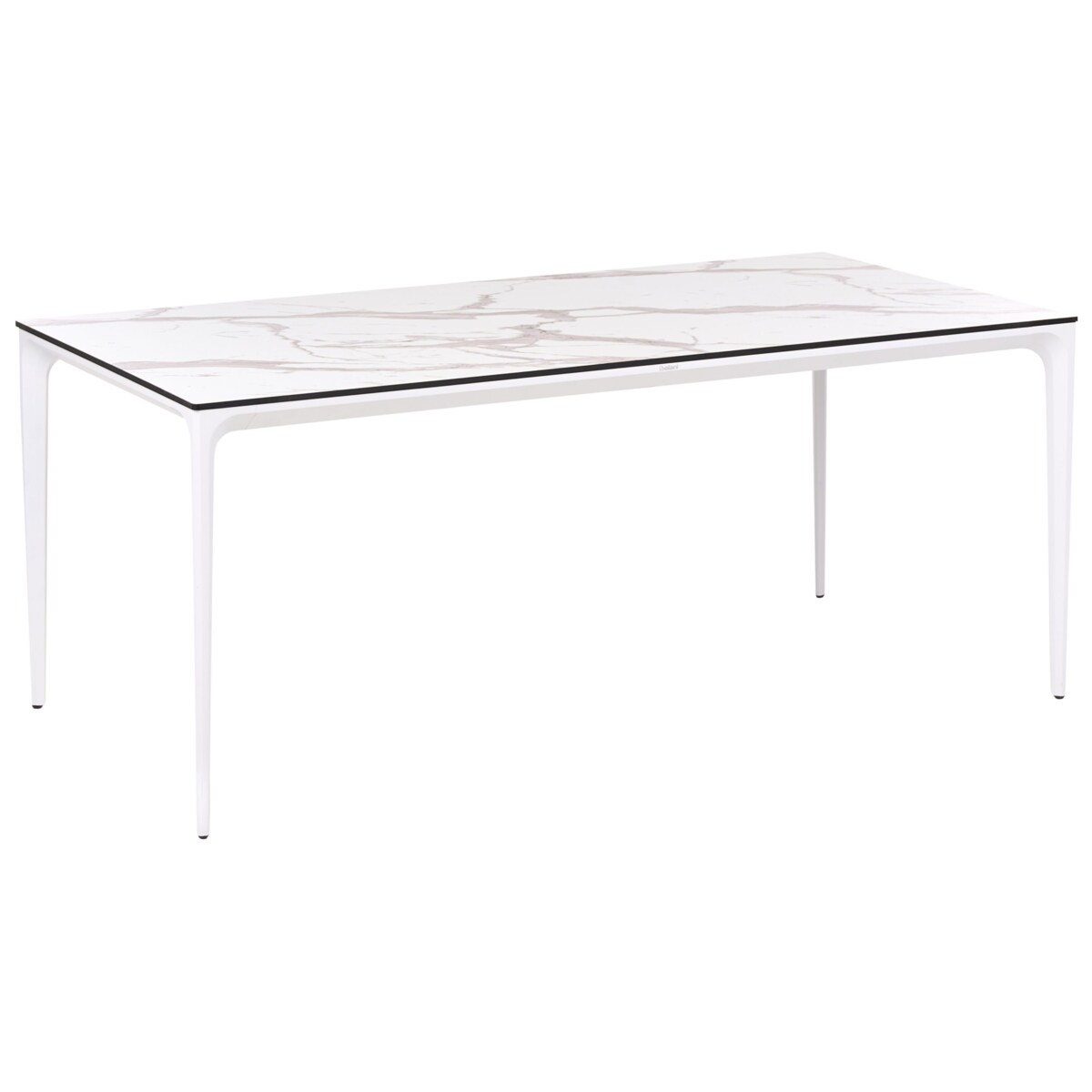 Stół ogrodowy SOVARETO 180 cm 90 cm Efekt marmuru Biały marmur