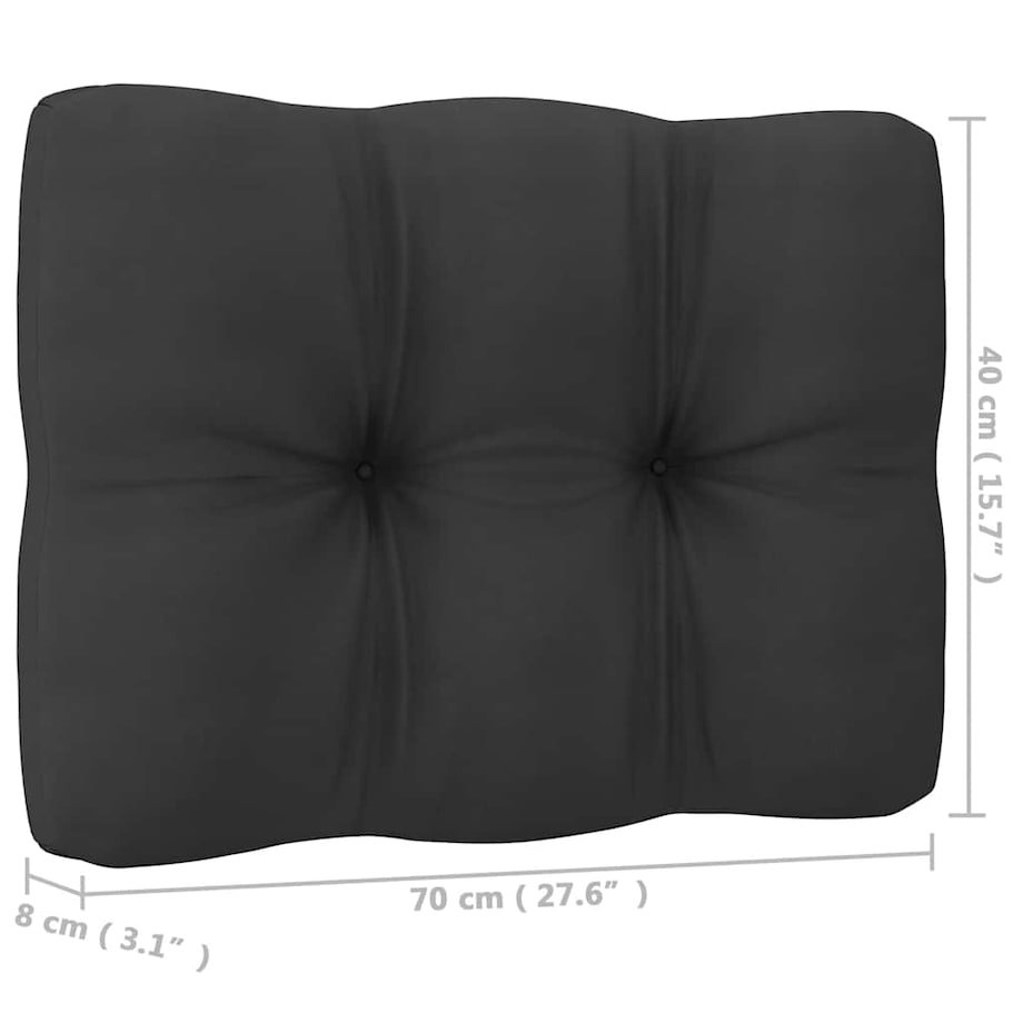 vidaXL Ogrodowa sofa środkowa z antracytowymi poduszkami, szare drewno