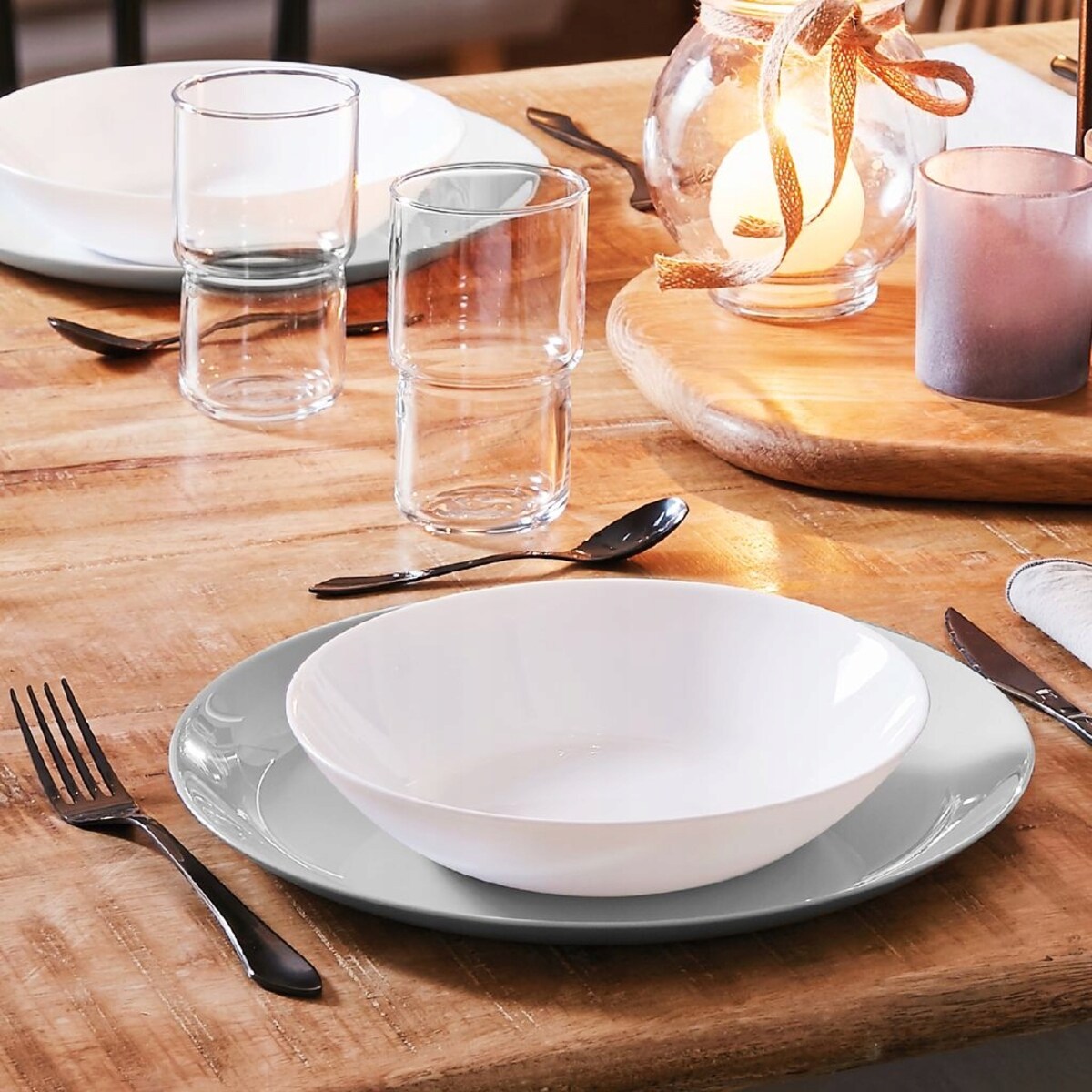 6x TALERZE GŁĘBOKIE BIAŁE DIWALI 20 cm LUMINARC gładkie obiadowe jedzenie