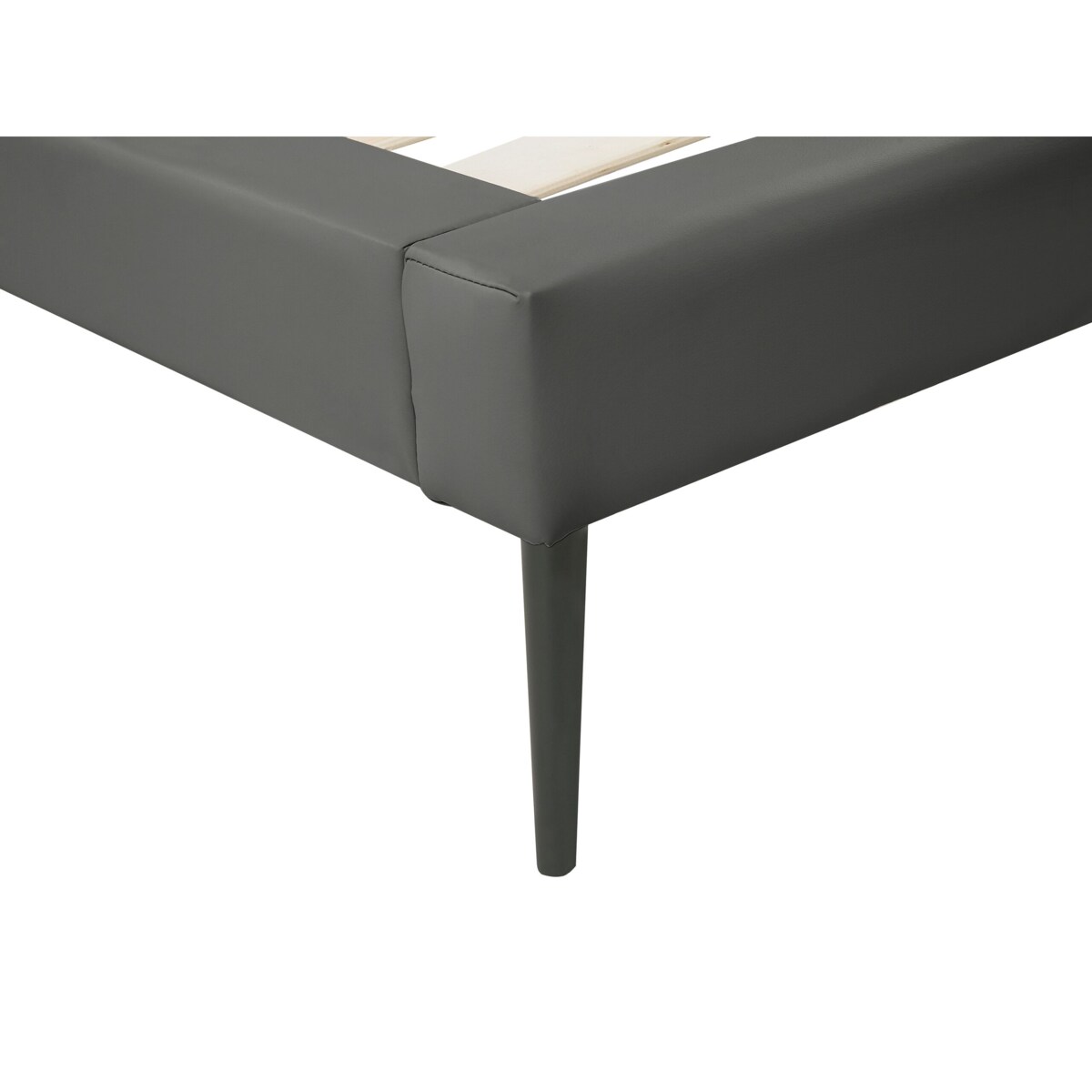 Łóżko ekoskóra 180 x 200 cm szare ESSONNE