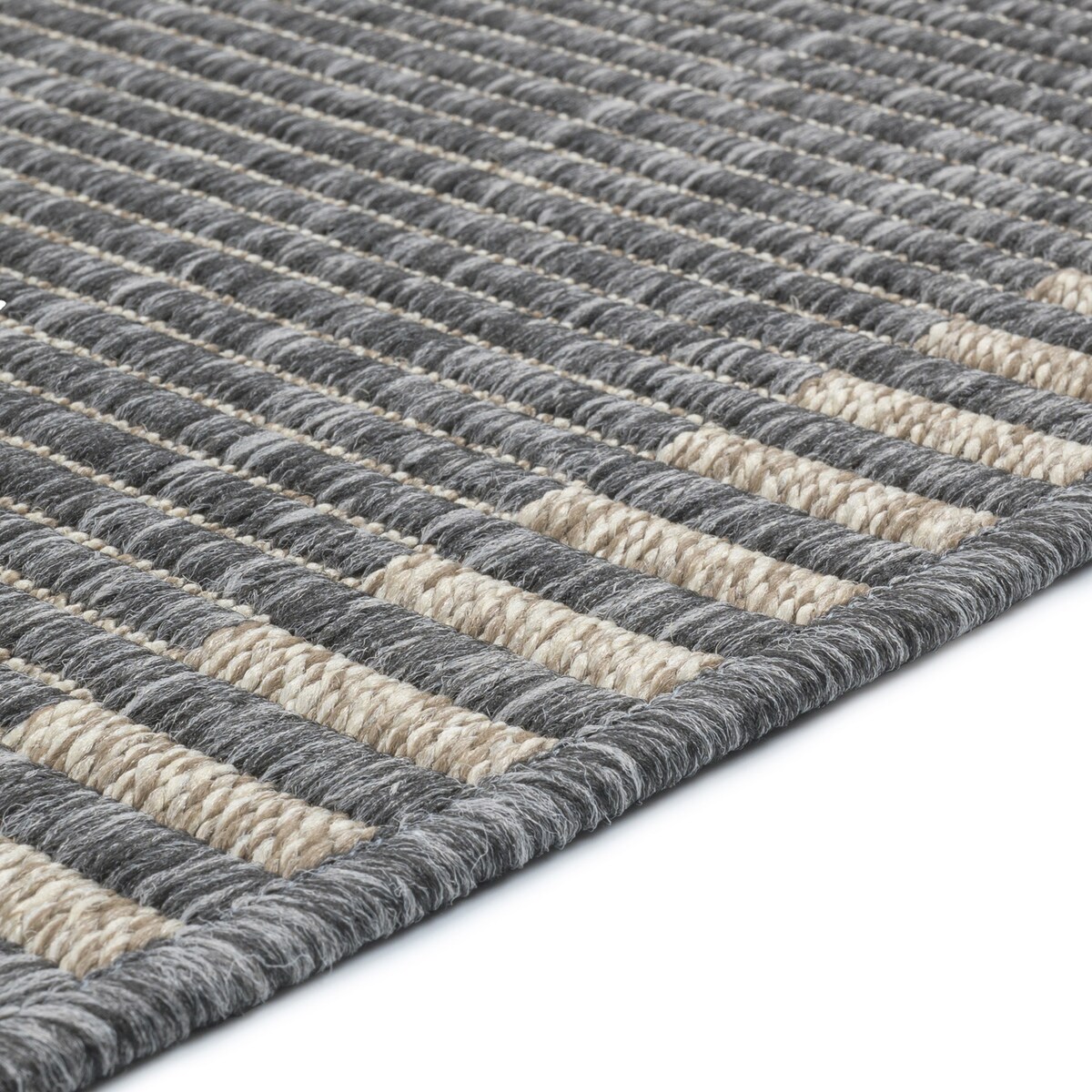 Chodnik płasko tkany Roma 68x114 cm Ramka Antracytowy