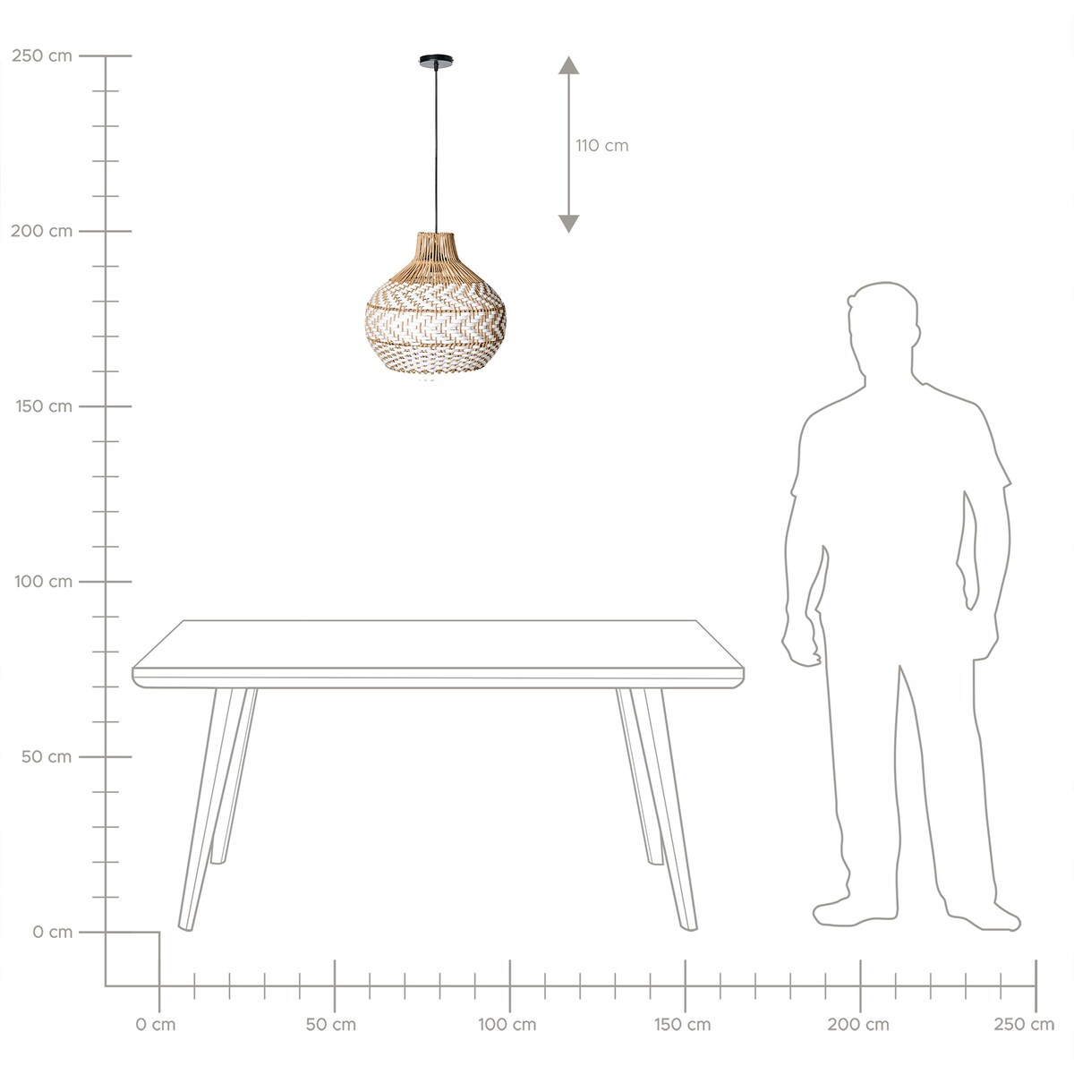 Lampa wisząca YAUCO Rattan Biały