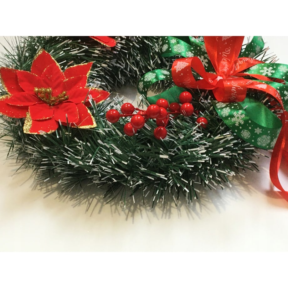 STROIK udekorowany WIANEK ŚWIĄTECZNY choinkowy na drzwi okno stół prezent