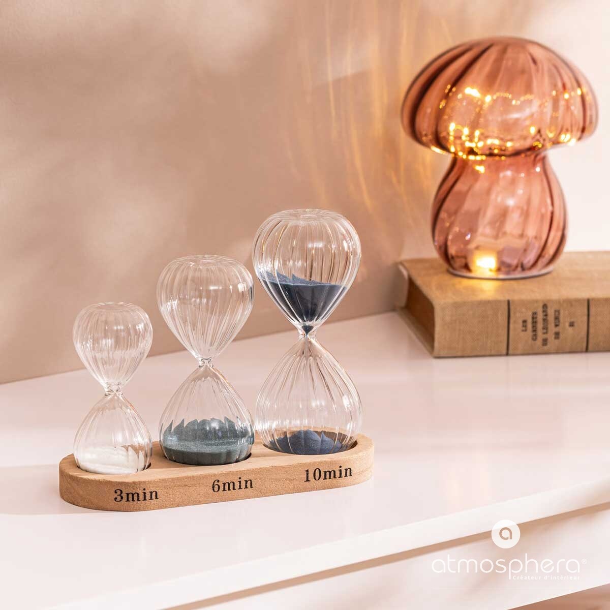 Zestaw trzech klepsydr dekoracyjnych SABI, wys. 15 cm