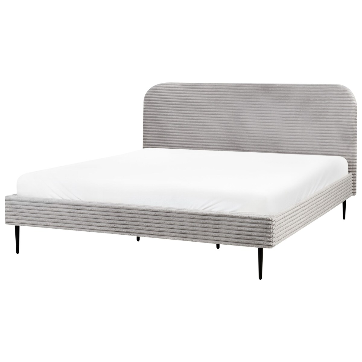 Łóżko Sztruks FLAYAT 180 x 200 cm Jasnoszary