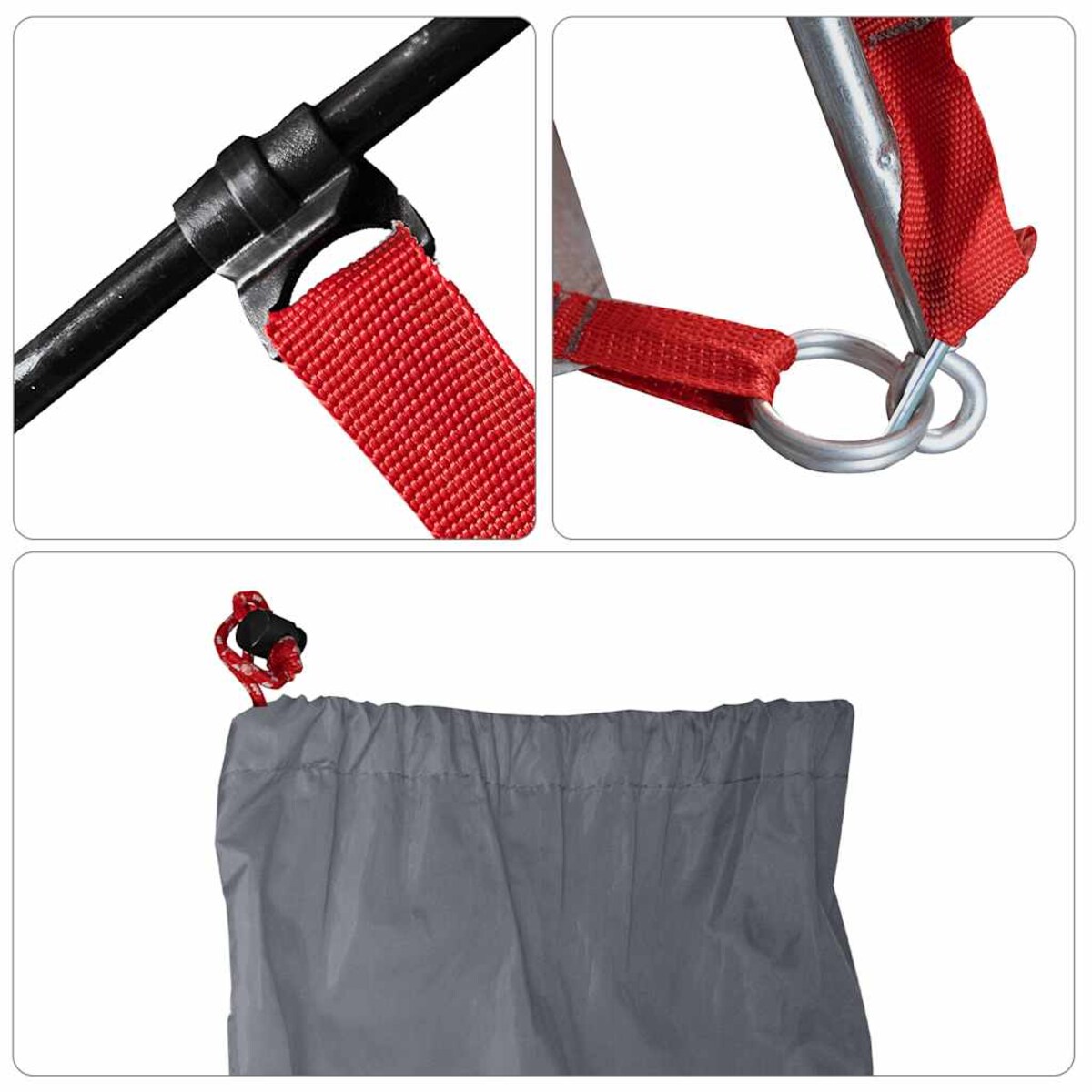 vidaXL Namiot plażowy, szary, 274x178x170/148 cm, poliester 185T