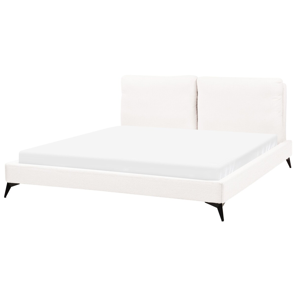 Łóżko Boucle MELLE 180 x 200 cm Złamana biel