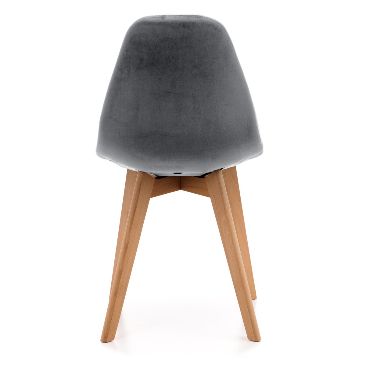 Krzesło tapicerowane skandynawskie welur VEGAS szary