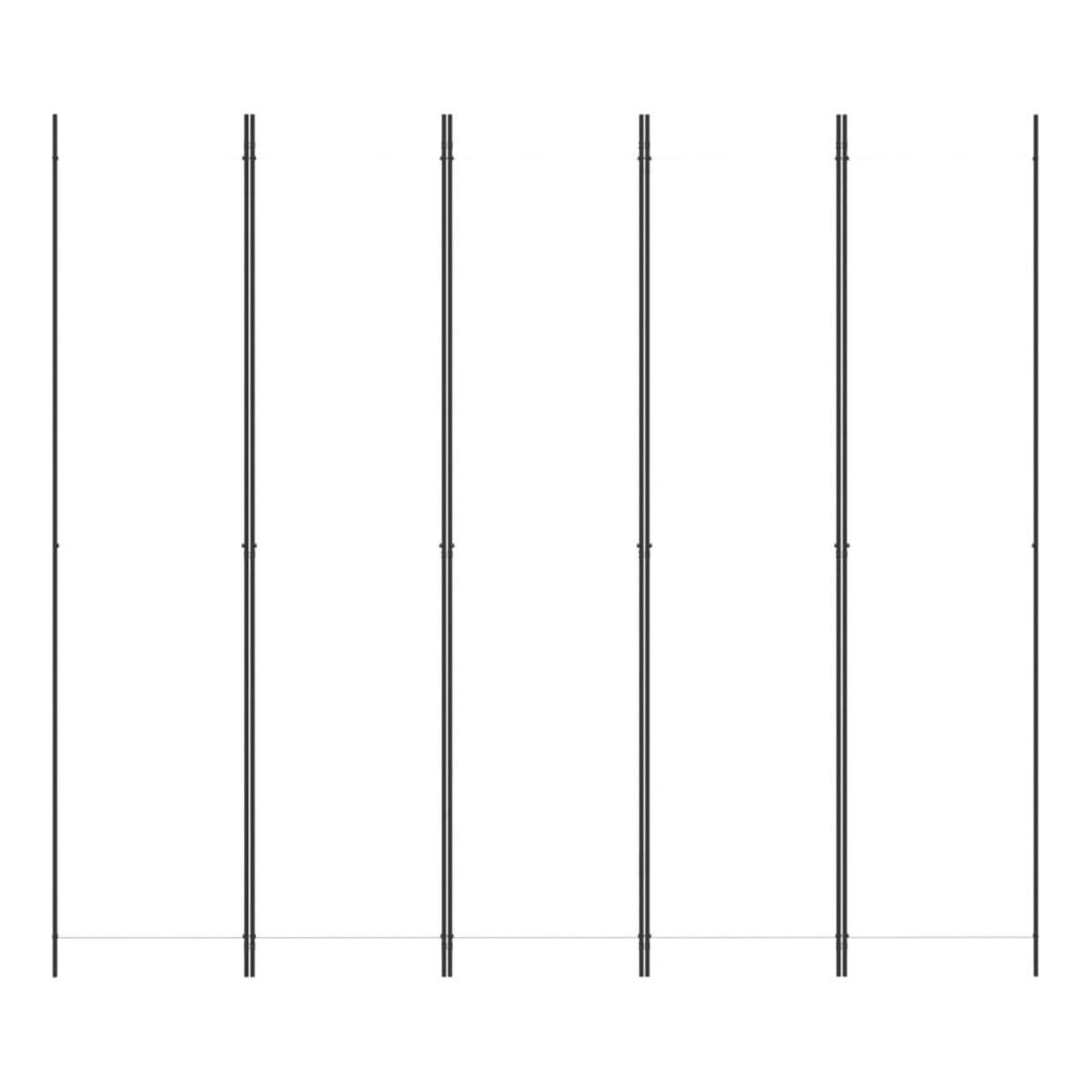 vidaXL Parawan 5-panelowy, biały, 250x220 cm, tkanina