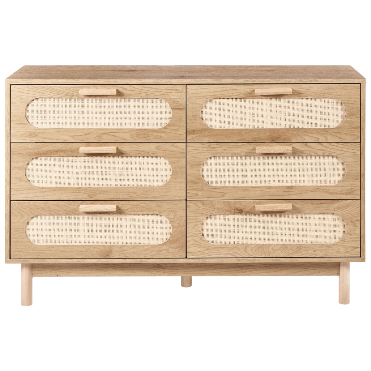 Komoda 6 szuflad COSTELLO Jasnobrązowy