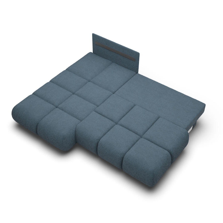 Pikowany Narożnik MILA rozkładany bez boczków lewy ciemnoniebieski